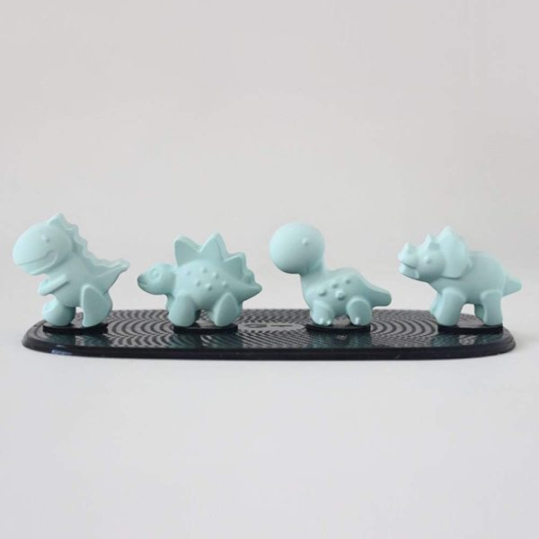 Ceramic Stone Aroma Diffuser Luxury Car Charm Interior Air Vent Decorations Clip Dashboard Ornaments - Super Dinosaurs Series (Green, 2 in 1)