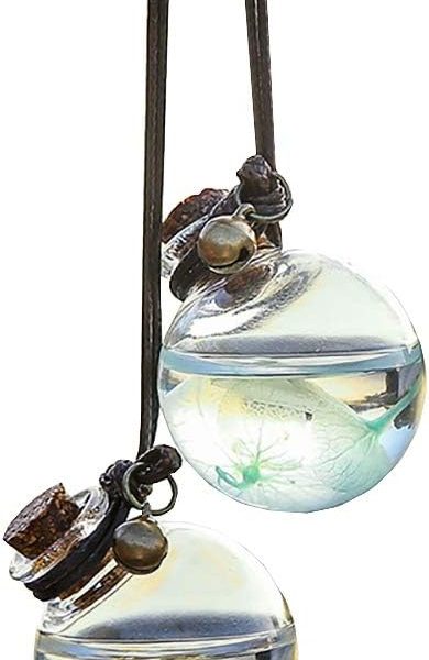 2 Pcs Empty Car Air Freshener Perfume Bottle Hanging Essential Oils Bottle Fragrance Diffuser 3.5cm