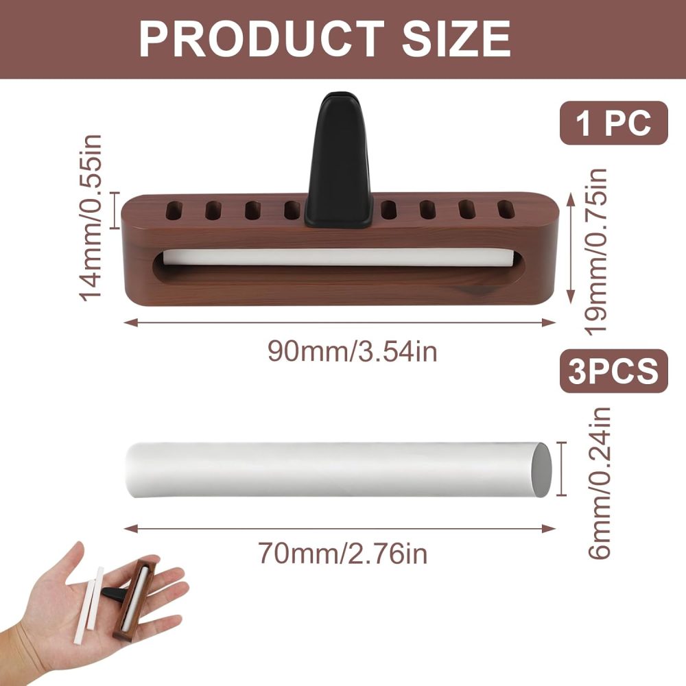 Natural Wood Car Air Freshener Perfume Vent Clip, Essential Oil Diffuser for Vehicles, DIY Scent Customization, Decorative Auto Accessories Gift Set for Cars, Office, Kitchen, Bathroom - Image 2