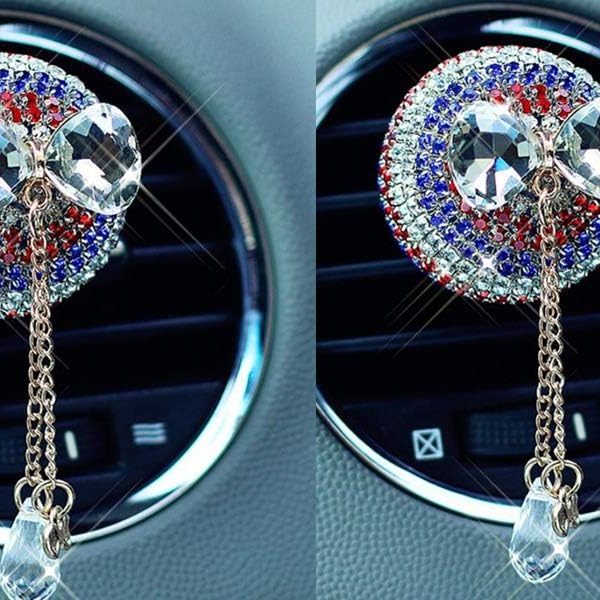 2PCS Car Fragrance Diffuser Vent Clip,Car Perfume Air Freshener Vent Clip,Fragrance Aromatherapy Essential Oil Car Scent Diffuser Air Purifier with 20 Pieces Replacement Felt Pad (C)