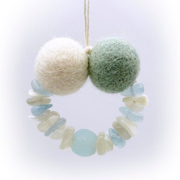 Felt Wool Ball, Natural Gemstones, Shells Diffuser, Essential Oil Diffuser, Car Air Freshener, hanging, Aromatherapy Closet Sachet, Clip Air Freshener For Vent And Interior Decor